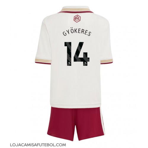 Camisa de Futebol Arsenal Viktor Gyokeres #14 Equipamento Alternativo Infantil 2025-26 Manga Curta (+ Calças curtas)